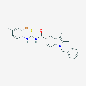 molecular formula C26H24BrN3OS B453907 N-[(1-benzyl-2,3-dimethyl-1H-indol-5-yl)carbonyl]-N'-(2-bromo-4-methylphenyl)thiourea 