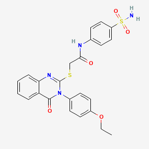 molecular formula C24H22N4O5S2 B4539108 N-[4-(aminosulfonyl)phenyl]-2-{[3-(4-ethoxyphenyl)-4-oxo-3,4-dihydro-2-quinazolinyl]sulfanyl}acetamide 