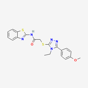 molecular formula C20H19N5O2S2 B4539163 N-(1,3-BENZOTHIAZOL-2-YL)-2-{[4-ETHYL-5-(4-METHOXYPHENYL)-1,2,4-TRIAZOL-3-YL]SULFANYL}ACETAMIDE 