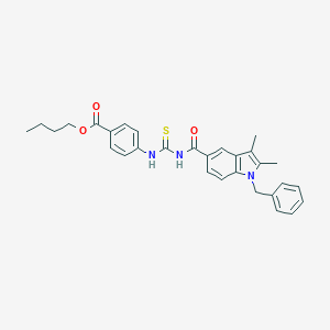 molecular formula C30H31N3O3S B453919 butyl 4-[({[(1-benzyl-2,3-dimethyl-1H-indol-5-yl)carbonyl]amino}carbothioyl)amino]benzoate 