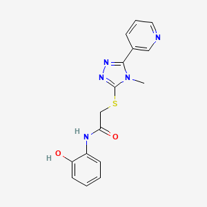 molecular formula C16H15N5O2S B4539258 N-(2-hydroxyphenyl)-2-{[4-methyl-5-(pyridin-3-yl)-4H-1,2,4-triazol-3-yl]sulfanyl}acetamide 
