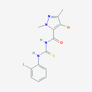molecular formula C13H12BrIN4OS B453934 N-[(4-bromo-1,3-dimethyl-1H-pyrazol-5-yl)carbonyl]-N'-(2-iodophenyl)thiourea 