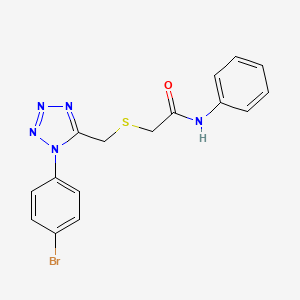 molecular formula C16H14BrN5OS B4539382 2-({[1-(4-bromophenyl)-1H-tetrazol-5-yl]methyl}sulfanyl)-N-phenylacetamide 