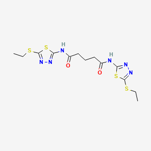 molecular formula C13H18N6O2S4 B4539415 N,N'-bis[5-(ethylsulfanyl)-1,3,4-thiadiazol-2-yl]pentanediamide 