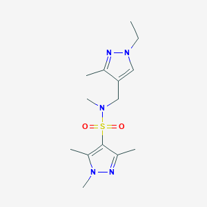 molecular formula C14H23N5O2S B4539467 N~4~-[(1-ETHYL-3-METHYL-1H-PYRAZOL-4-YL)METHYL]-N~4~,1,3,5-TETRAMETHYL-1H-PYRAZOLE-4-SULFONAMIDE 