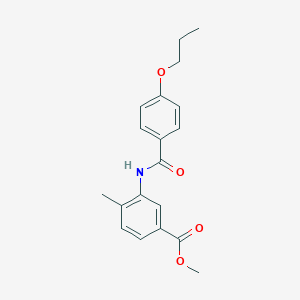 molecular formula C19H21NO4 B453949 Methyl 4-methyl-3-[(4-propoxybenzoyl)amino]benzoate 
