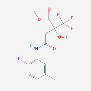 molecular formula C13H13F4NO4 B453950 Methyl 4-(2-fluoro-5-methylanilino)-2-hydroxy-4-oxo-2-(trifluoromethyl)butanoate 