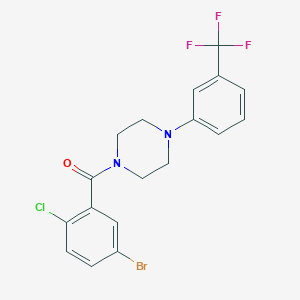 molecular formula C18H15BrClF3N2O B453955 1-(5-Bromo-2-chlorobenzoyl)-4-[3-(trifluoromethyl)phenyl]piperazine 