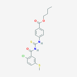 molecular formula C20H21ClN2O3S2 B453961 Butyl 4-[({[2-chloro-5-(methylsulfanyl)benzoyl]amino}carbothioyl)amino]benzoate 