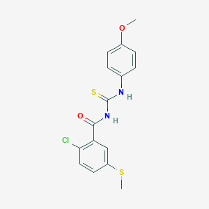 molecular formula C16H15ClN2O2S2 B453963 N-[2-chloro-5-(methylsulfanyl)benzoyl]-N'-(4-methoxyphenyl)thiourea 