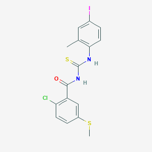 molecular formula C16H14ClIN2OS2 B453967 N-[2-chloro-5-(methylsulfanyl)benzoyl]-N'-(4-iodo-2-methylphenyl)thiourea 