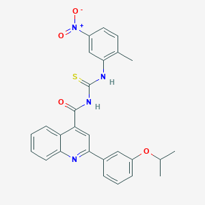 molecular formula C27H24N4O4S B453969 N-{5-nitro-2-methylphenyl}-N'-{[2-(3-isopropoxyphenyl)-4-quinolinyl]carbonyl}thiourea 