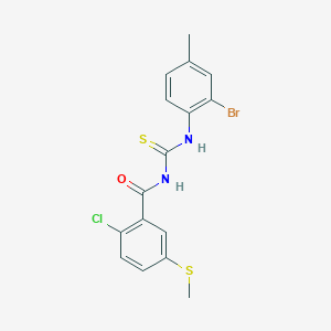 molecular formula C16H14BrClN2OS2 B453971 N-(2-bromo-4-methylphenyl)-N'-[2-chloro-5-(methylsulfanyl)benzoyl]thiourea 