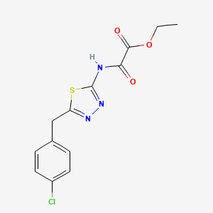 molecular formula C13H12ClN3O3S B4539733 ETHYL ({5-[(4-CHLOROPHENYL)METHYL]-1,3,4-THIADIAZOL-2-YL}CARBAMOYL)FORMATE 