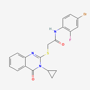 molecular formula C19H15BrFN3O2S B4539748 N~1~-(4-BROMO-2-FLUOROPHENYL)-2-[(3-CYCLOPROPYL-4-OXO-3,4-DIHYDRO-2-QUINAZOLINYL)SULFANYL]ACETAMIDE 