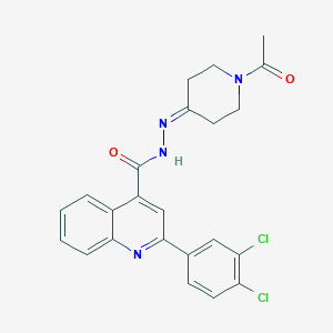 molecular formula C23H20Cl2N4O2 B453977 N'-(1-acetyl-4-piperidinylidene)-2-(3,4-dichlorophenyl)-4-quinolinecarbohydrazide 