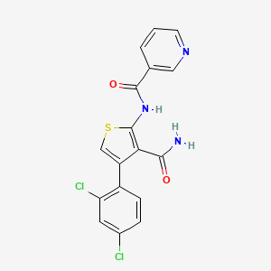 molecular formula C17H11Cl2N3O2S B4539948 N-[3-CARBAMOYL-4-(2,4-DICHLOROPHENYL)-2-THIENYL]NICOTINAMIDE 