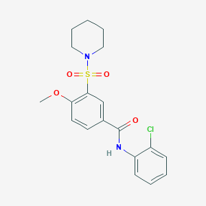 molecular formula C19H21ClN2O4S B4539955 N-(2-chlorophenyl)-4-methoxy-3-(piperidin-1-ylsulfonyl)benzamide 