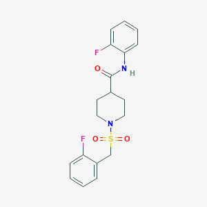 molecular formula C19H20F2N2O3S B4539980 N-(2-FLUOROPHENYL)-1-[(2-FLUOROPHENYL)METHANESULFONYL]PIPERIDINE-4-CARBOXAMIDE 