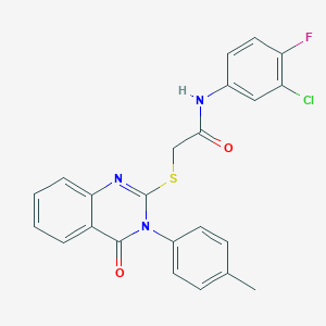 molecular formula C23H17ClFN3O2S B4539991 N-(3-chloro-4-fluorophenyl)-2-{[3-(4-methylphenyl)-4-oxo-3,4-dihydroquinazolin-2-yl]sulfanyl}acetamide CAS No. 476486-14-3