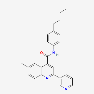 molecular formula C26H25N3O B4539999 N-(4-butylphenyl)-6-methyl-2-(pyridin-3-yl)quinoline-4-carboxamide 