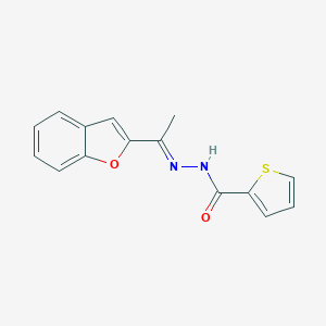 molecular formula C15H12N2O2S B454004 N'-[1-(1-benzofuran-2-yl)ethylidene]-2-thiophenecarbohydrazide 