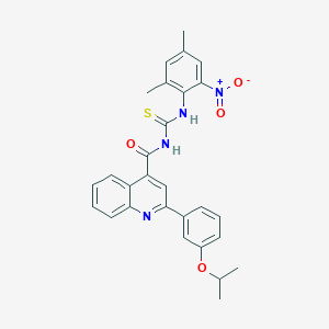 molecular formula C28H26N4O4S B454014 N-(2,4-DIMETHYL-6-NITROPHENYL)-N'-{[2-(3-ISOPROPOXYPHENYL)-4-QUINOLYL]CARBONYL}THIOUREA 