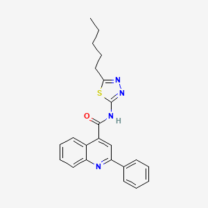 molecular formula C23H22N4OS B4540226 N-(5-pentyl-1,3,4-thiadiazol-2-yl)-2-phenylquinoline-4-carboxamide 