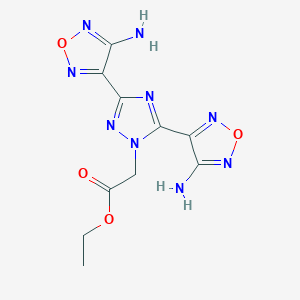 molecular formula C10H11N9O4 B4540245 ethyl 2-[3,5-bis(4-amino-1,2,5-oxadiazol-3-yl)-1h-1,2,4-triazol-1-yl]acetate 