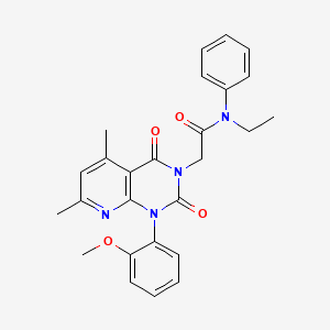 molecular formula C26H26N4O4 B4540262 N-ETHYL-2-[1-(2-METHOXYPHENYL)-5,7-DIMETHYL-2,4-DIOXO-1H,2H,3H,4H-PYRIDO[2,3-D]PYRIMIDIN-3-YL]-N-PHENYLACETAMIDE 
