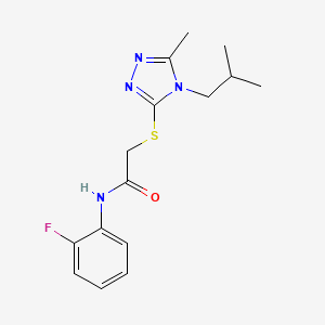 molecular formula C15H19FN4OS B4540333 N-(2-fluorophenyl)-2-{[5-methyl-4-(2-methylpropyl)-4H-1,2,4-triazol-3-yl]sulfanyl}acetamide 