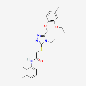 molecular formula C24H30N4O3S B4540372 N-(2,3-dimethylphenyl)-2-({5-[(2-ethoxy-4-methylphenoxy)methyl]-4-ethyl-4H-1,2,4-triazol-3-yl}sulfanyl)acetamide 