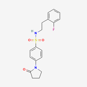 molecular formula C18H19FN2O3S B4540546 N-[2-(2-fluorophenyl)ethyl]-4-(2-oxopyrrolidin-1-yl)benzenesulfonamide 