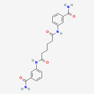 molecular formula C20H22N4O4 B4540654 N,N'-bis(3-carbamoylphenyl)hexanediamide 