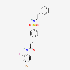 molecular formula C23H22BrFN2O3S B4540702 N-(4-bromo-2-fluorophenyl)-3-(4-{[(2-phenylethyl)amino]sulfonyl}phenyl)propanamide 