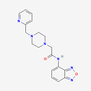 molecular formula C18H20N6O2 B4540714 N-(2,1,3-BENZOXADIAZOL-4-YL)-2-[4-(2-PYRIDINYLMETHYL)-1-PIPERAZINYL]ACETAMIDE 