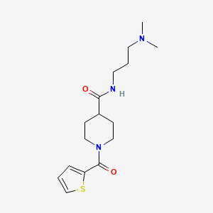 molecular formula C16H25N3O2S B4540764 N-[3-(dimethylamino)propyl]-1-(thiophene-2-carbonyl)piperidine-4-carboxamide 