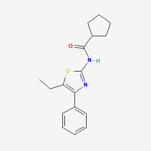 molecular formula C17H20N2OS B4540797 N-(5-ETHYL-4-PHENYL-13-THIAZOL-2-YL)CYCLOPENTANECARBOXAMIDE 