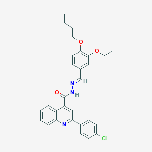 molecular formula C29H28ClN3O3 B454082 N'-(4-butoxy-3-ethoxybenzylidene)-2-(4-chlorophenyl)-4-quinolinecarbohydrazide 