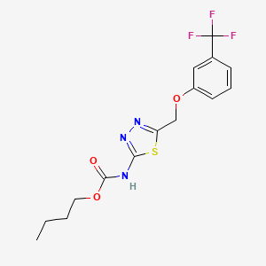 molecular formula C15H16F3N3O3S B4540822 butyl N-[5-[[3-(trifluoromethyl)phenoxy]methyl]-1,3,4-thiadiazol-2-yl]carbamate 