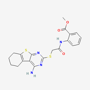 molecular formula C20H20N4O3S2 B4540836 Methyl 2-({[(4-amino-5,6,7,8-tetrahydro[1]benzothieno[2,3-d]pyrimidin-2-yl)sulfanyl]acetyl}amino)benzoate 