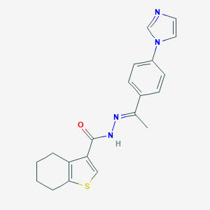 molecular formula C20H20N4OS B454085 N'-{1-[4-(1H-imidazol-1-yl)phenyl]ethylidene}-4,5,6,7-tetrahydro-1-benzothiophene-3-carbohydrazide 