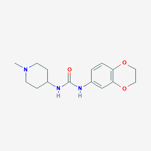 molecular formula C15H21N3O3 B4541007 N-(2,3-DIHYDRO-1,4-BENZODIOXIN-6-YL)-N'-(1-METHYL-4-PIPERIDYL)UREA 