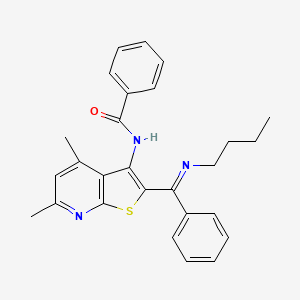 molecular formula C27H27N3OS B4541259 N-{2-[(E)-(butylimino)(phenyl)methyl]-4,6-dimethylthieno[2,3-b]pyridin-3-yl}benzamide 