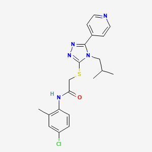 molecular formula C20H22ClN5OS B4541273 N-(4-chloro-2-methylphenyl)-2-{[4-(2-methylpropyl)-5-(pyridin-4-yl)-4H-1,2,4-triazol-3-yl]sulfanyl}acetamide 
