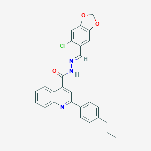 molecular formula C27H22ClN3O3 B454130 N'-[(6-chloro-1,3-benzodioxol-5-yl)methylene]-2-(4-propylphenyl)-4-quinolinecarbohydrazide 