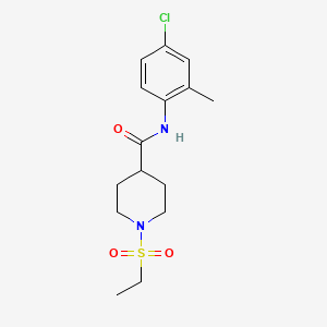 molecular formula C15H21ClN2O3S B4541325 N-(4-chloro-2-methylphenyl)-1-(ethylsulfonyl)piperidine-4-carboxamide 