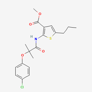 molecular formula C19H22ClNO4S B4541355 methyl 2-{[2-(4-chlorophenoxy)-2-methylpropanoyl]amino}-5-propyl-3-thiophenecarboxylate 