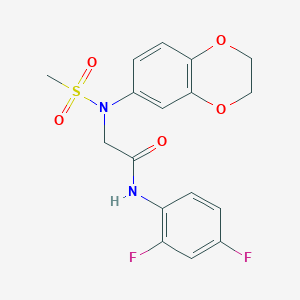molecular formula C17H16F2N2O5S B4541363 N-(2,4-difluorophenyl)-N~2~-(2,3-dihydro-1,4-benzodioxin-6-yl)-N~2~-(methylsulfonyl)glycinamide 