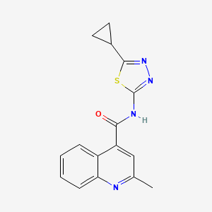molecular formula C16H14N4OS B4541483 N-(5-cyclopropyl-1,3,4-thiadiazol-2-yl)-2-methylquinoline-4-carboxamide 